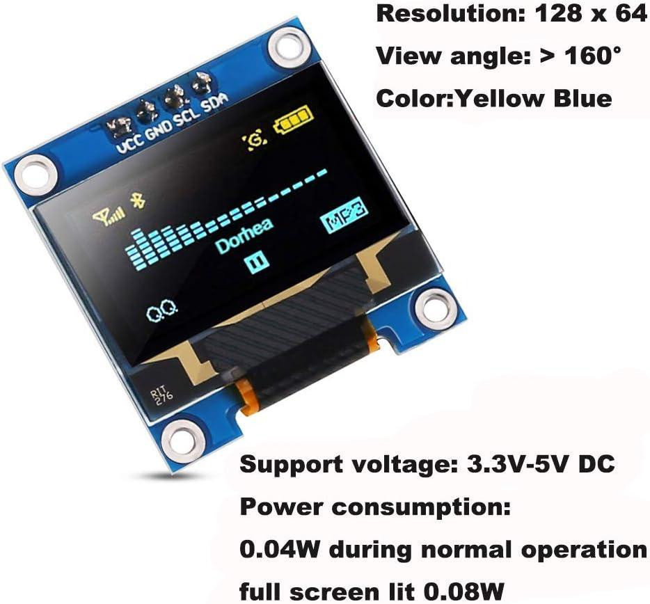 Дисплей OLED SSD1306 I2C 4pin 0.96" 128x64 графічний для Arduino синьо-жовтий Київ - фото 4
