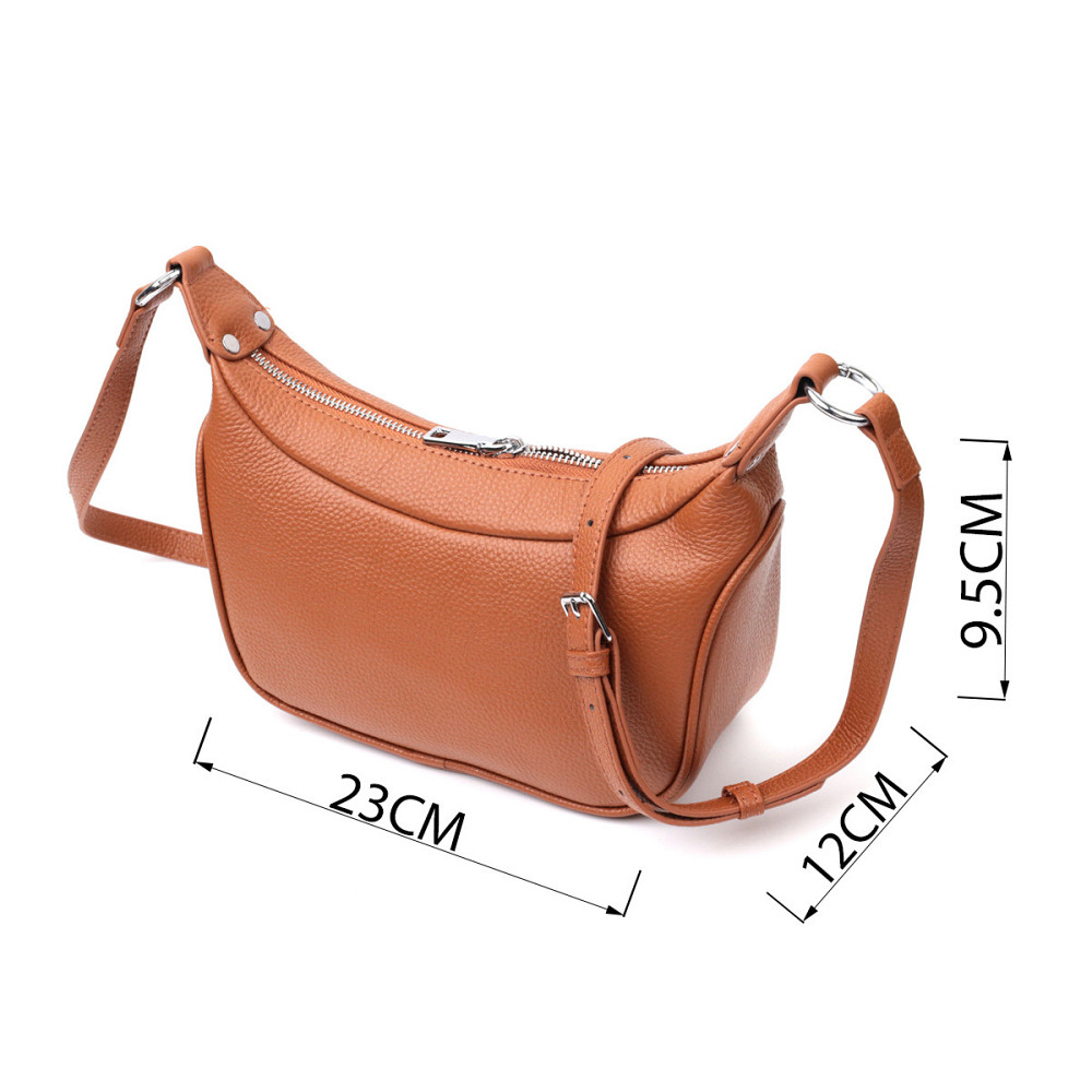 Сумка напівкруглого формату з однією ручкою з натуральної шкіри Vintage 22413 Коричнева Київ - фото 4