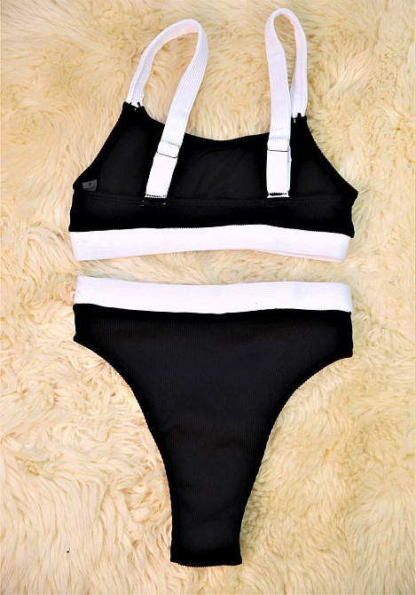 Купальник спортивный женский раздельный Черный M Харьков - изображение 3