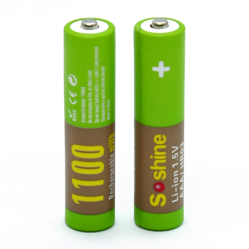 Акумулятор Soshine Li-ion R03 730mAh AAA 10440 USB 1.5V (Зелений) Вінниця - фото 3