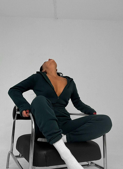 Стильный женский теплый комбинезон из качественной тринитки на флисе. пляшка, 46/48 Одесса - изображение 4