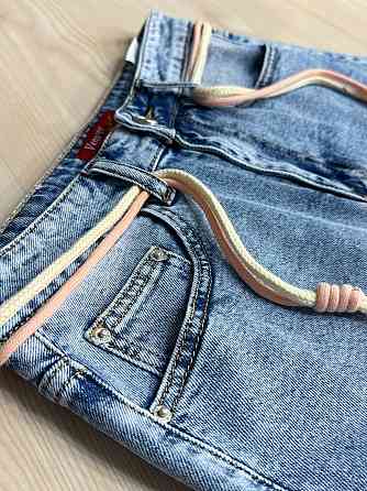 Спідниця жіноча джинсова Vanver 2037 коротка пряма з поясом стрейчева блакитна, блакитний, 29, 29, 75 см, 98 см Київ