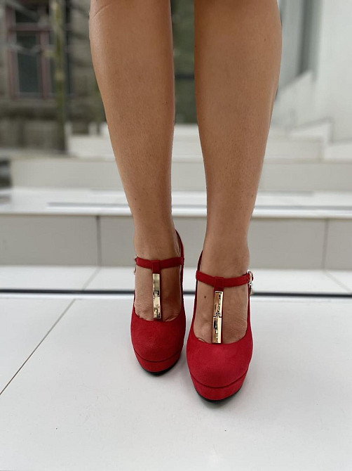 Туфлі жіночі STILLETA червоні еко-замша каблук 12см розмір 36 (D280-E937-3) Коломия - фото 6