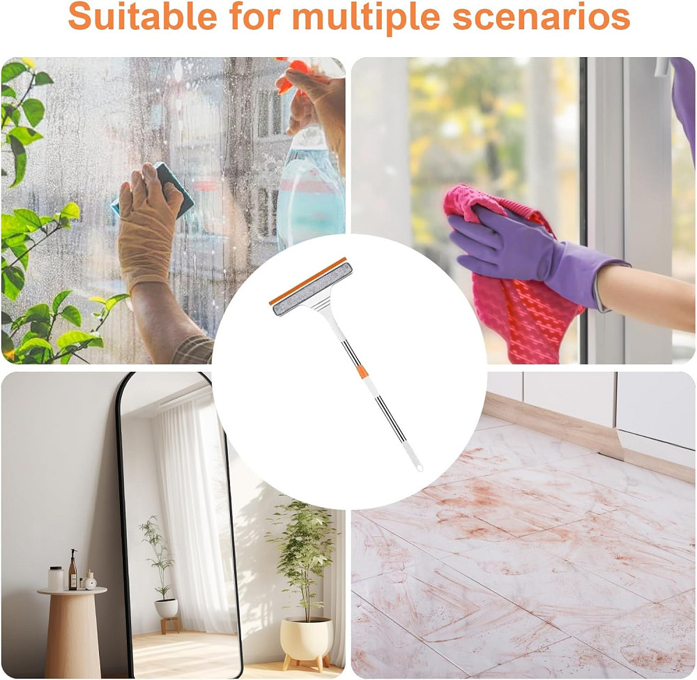 Швабра телескопическая двусторонняя 2 в 1 для окон, зеркал и вещей Вінниця - фото 4