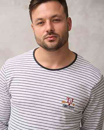 Чоловіча піжама з кофтою в смужку — Family look для пари Tom John 93482 XL Київ