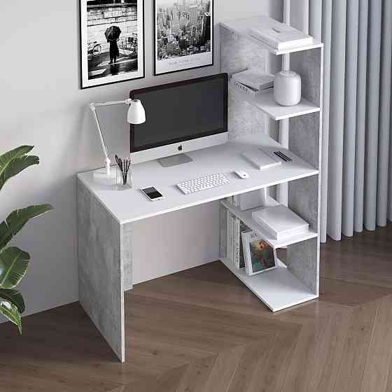 Комп’ютерний стіл VAYS M-17, письмовий з боковим стелажем зправа, ЛДСП, 120×60×148 см - для дому, навчання, офісу Львів