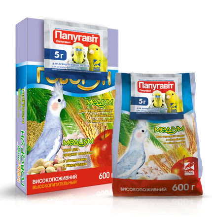 Корм Хобби Мил Говорун Медиум для средних попугаев 600 г, O.L.KAR Винница