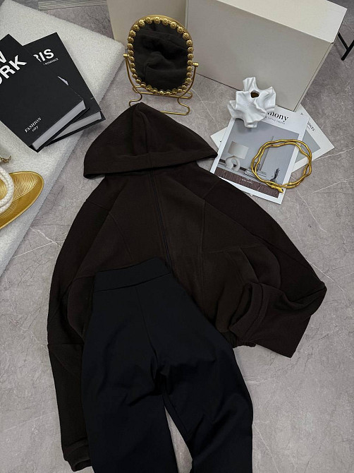 Женский теплый повседневный костюм двусторонний полар Флис Шоколад, 46/48 Одесса - изображение 3