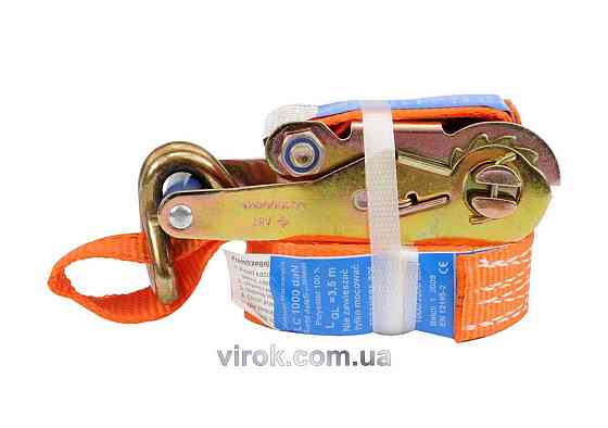 Пас для кріплення багажу з тріщаткою VOREL : 1000 daN, 35мм х 6м, [10] Одесса