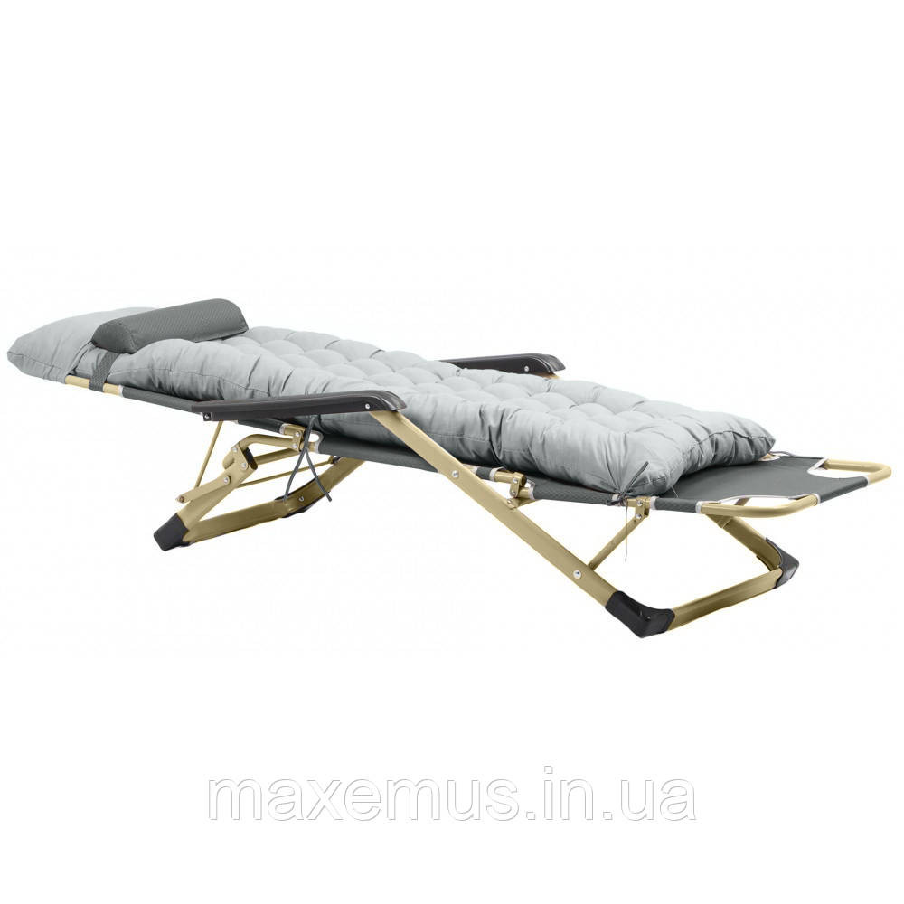Раскладной шезлонг-кресло садовый туристический Bonro B-02 Серый + подушка (нагрузка до 150 кг) Мостиска - изображение 19