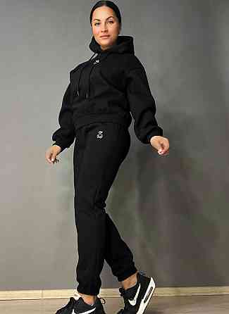 Костюм женский A-N 2735 с медвежонком в ​​камнях - худи и штаны черный, черный, XL Киев