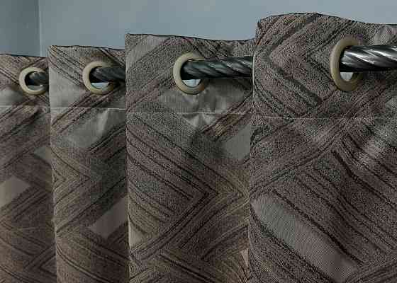 Комплект штор на люверсах VR-Textil Жаккард Mystery № 1626ш Капучино 150х280 см 2 шт (37-0179) Киев