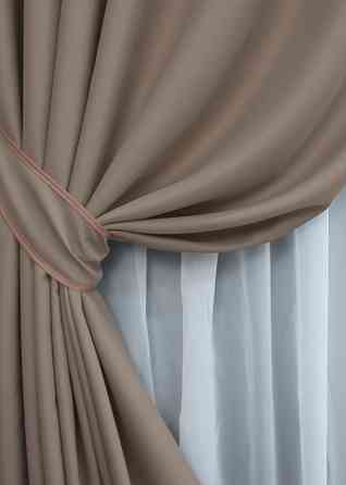Комплект готовых штор VR-Textil Блэкаут Midnight № 1674ш Капучино 200х290 см 2 шт (32-356) Киев