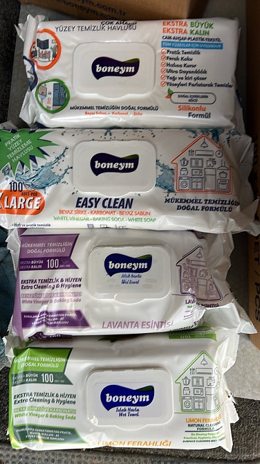 Серветка побутова Boneym для очищення поверхонь Антибактеріальні 100шт Виноградов - изображение 2