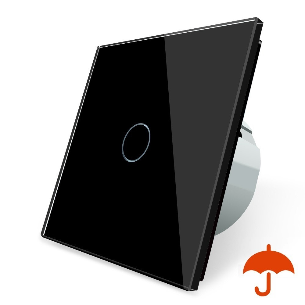 LIVOLO Сенсорний вуличний вимикач Вологозахищений 1 сенсор Livolo чорний скло (VL-C701IP-12) Коломия - фото 2