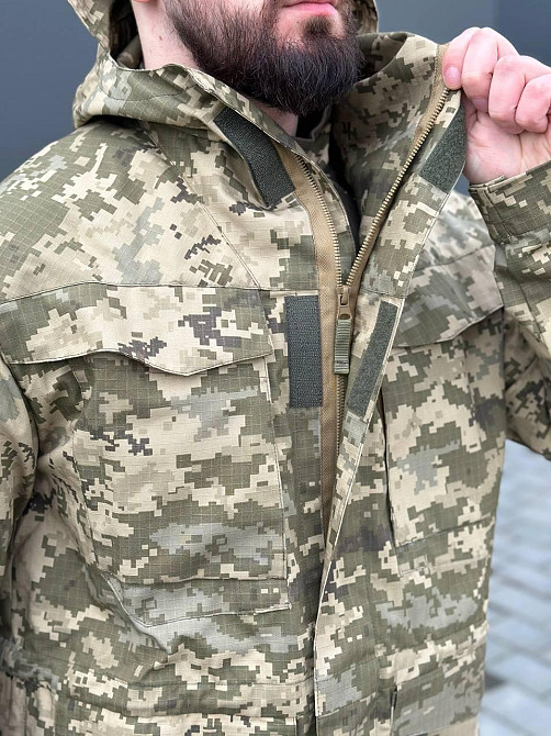 Чоловіча куртка ріп стоп піксель тактична чоловіча куртка демісезонна польва парка з капюшоном для ЗСУ   WAR Львів - фото 8