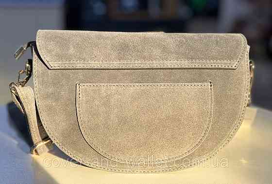 Компактна жіноча замшева сумка в сірому кольорі Virginia Conti Київ