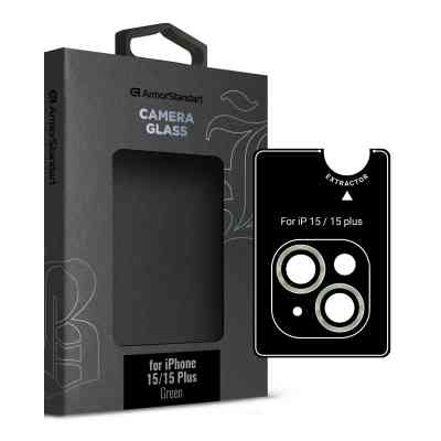 Скло захисне Armorstandart Camera glass Supreme Black Icon iPhone 15/15 Plus Green (ARM76589) Вінниця