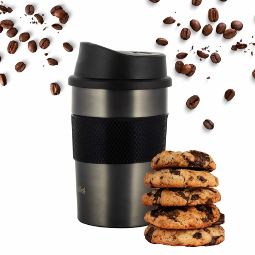 Термочашка 360мл з TPR вставкою нержавіюча сталь графіт KAMILLE 2150 Житомир - фото 9