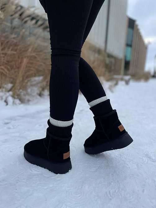 Hengji Угги жіночі HENGJI чорні натуральна замша высота 13 см размер 36-40 (T56-1) Коломыя - изображение 7