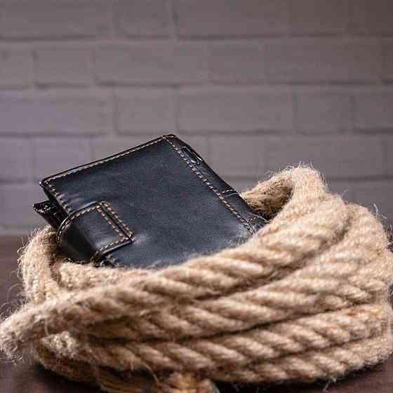 Мужской кошелек с тиснением Черный (Vintage) Киев