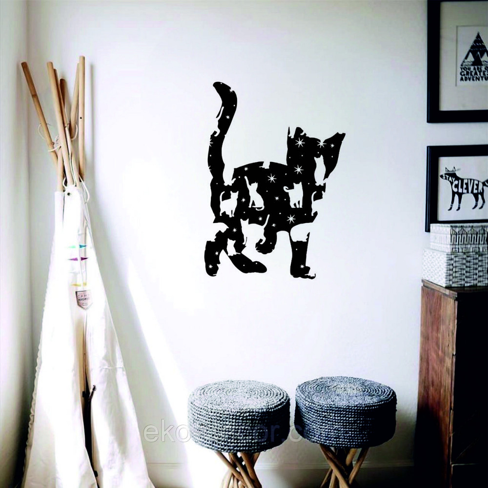 Декоративное настенное 3D Панно «Котёнок» Декор на стену с объемом 70*50 см, Черный Киев - изображение 10