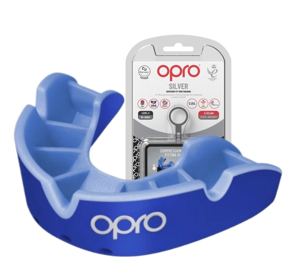 Капа OPRO Silver доросла (вік 11+) Dark Blue/Blue (art.102502002) Луцк - изображение 1