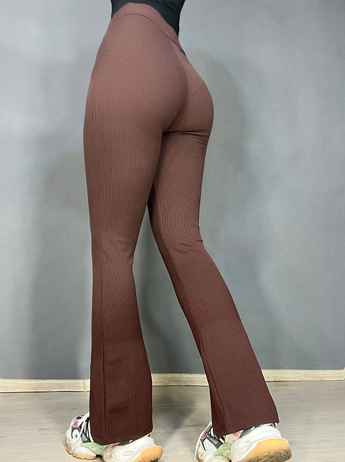 Лосини жіночі Prenses 535 з високою посадкою та розрізами кльош коричневі, коричневий, XL Київ - фото 20