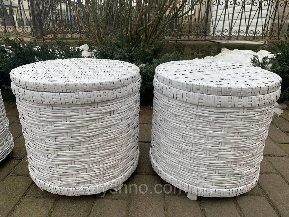 Пуфик - ящик для хранения, белый с крышкой Киев - изображение 4