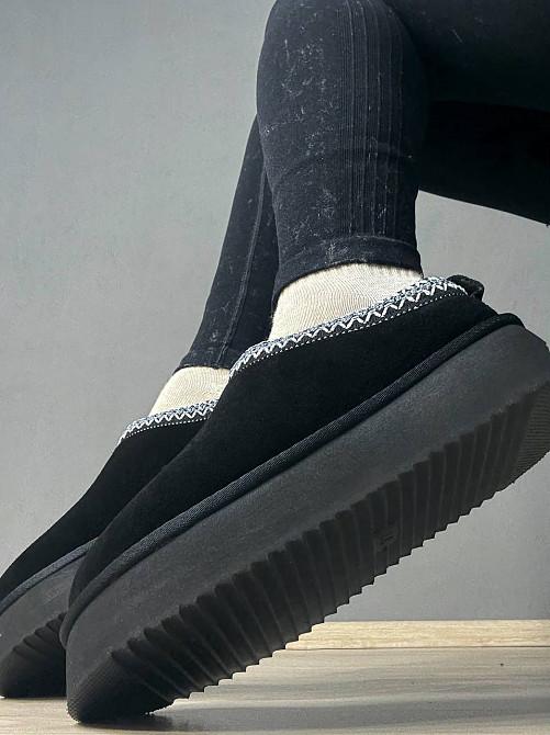 Уггі жіночі Itts 1702-1 капці на платформі замшеві з вишивкою чорні, 36, 23 см Київ - фото 7