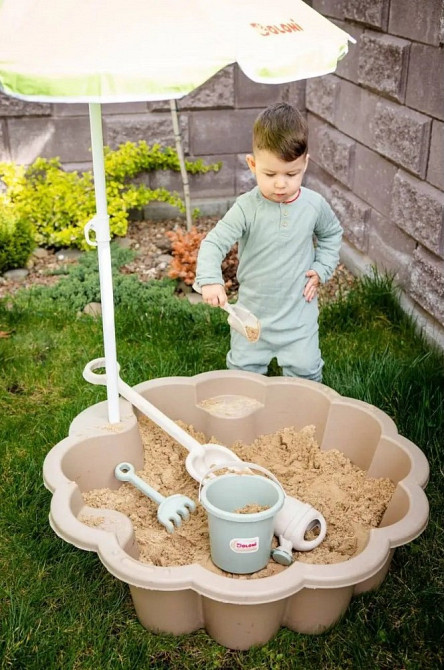 ЭКО НОВИНКА детская песочница бассейн в форме цветка с зонтиком DOLONI 01235/03eco Киев - изображение 7