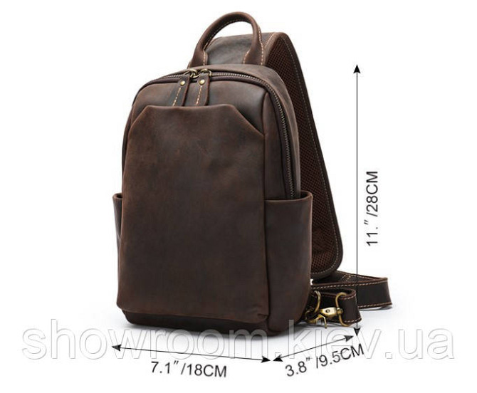 Мужская сумка на грудь (слинг), бананка Wild Leather (352) Киев - изображение 2