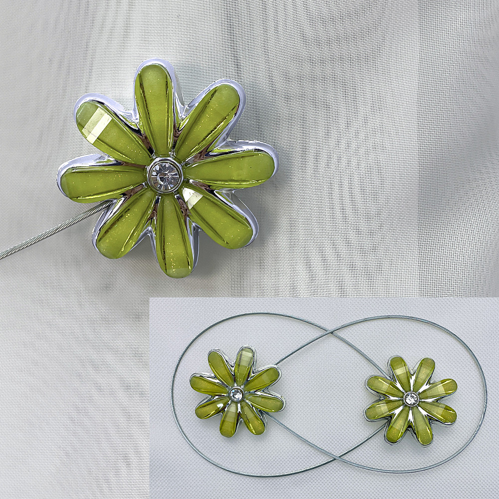 Магніти для штор та гардин "Квітка" набір 2 шт Салатовий (81-246) Київ - фото 1