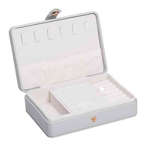 Yiwu Скринька для прикрас з еко шкіри 16×11×4.7 см органайзер для ювелірних виробів HP-5-30G Коломыя