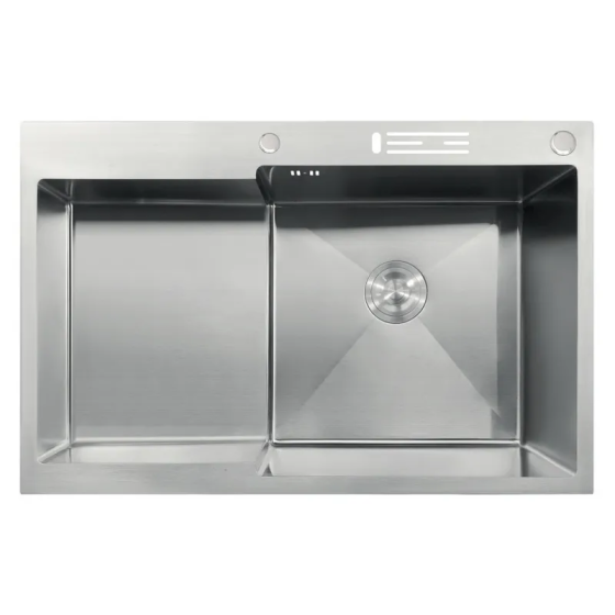 Мийка MIXXUS MH7849R-HK SS COLOR (MH7849R-HK NANO-SILVER) (3.0/0.9) з нержавіючої сталі "глибоке крило", з підставкою під ножі Київ