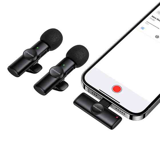 Бездротова мікрофонна система BOROFONE BFK16A Winner dual-mic (Lightning) Black Одеса