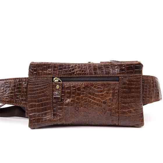 Бананка поясна під шкіру рептилії унісекс Vintage 20401 Коричнева Київ