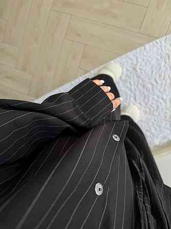Жіночий базовий брючний костюм-двійка: сорочка та штани в смужку турецький тіар Чорний, 42/46 Одеса