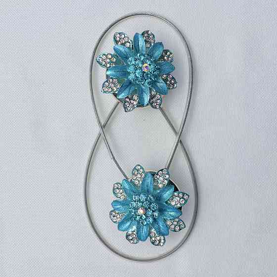 Магніти для штор та гардин "Flowers" набір 2 шт Блакитний (81-224) Київ