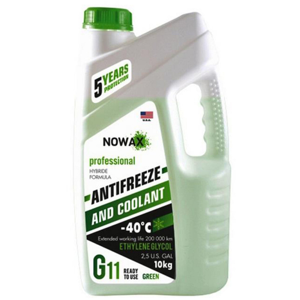 Антифриз NOWAX GREEN G11 (зелений) 10кг NX10003 Киев - изображение 1