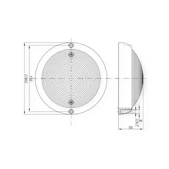 Підсвічування універсальне FT-160 B LED білий, круглий салону Мукачево