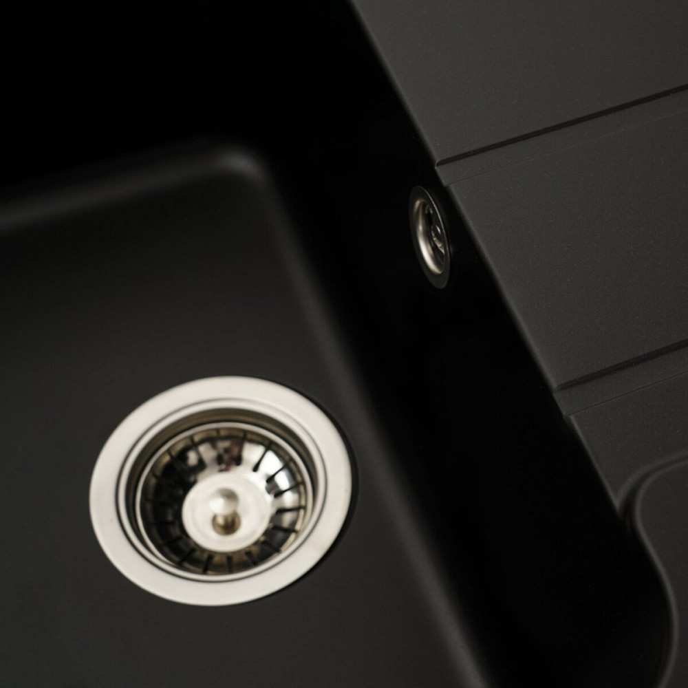 VALESO Гранітна мийка для кухні VALESO VERONA 7850 матова Чорна Киев - изображение 5