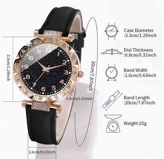 Подарочный набор для женщин в наборе 1 наручные часы 4 оригинальными браслетами без подарочной коробки черный Киев