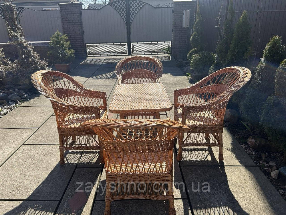 Меблі плетені з 4 кріслами Київ - фото 7