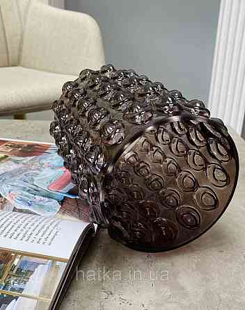 Ваза скляна 14*14*25 см "Майя" рожеве товсте скло Київ