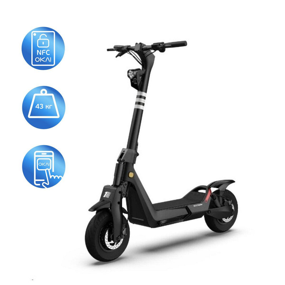 Електросамокат OKAI ES800 Panther Off-Road Black 12", 1500W, Dual Motor, 19,2Ah, 50km, 60km\h, 35%, NFC, ES800-B Одеса - фото 1