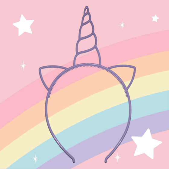 Детский обруч Единорог с ушками 22 на 14 см фиолетовый Киев