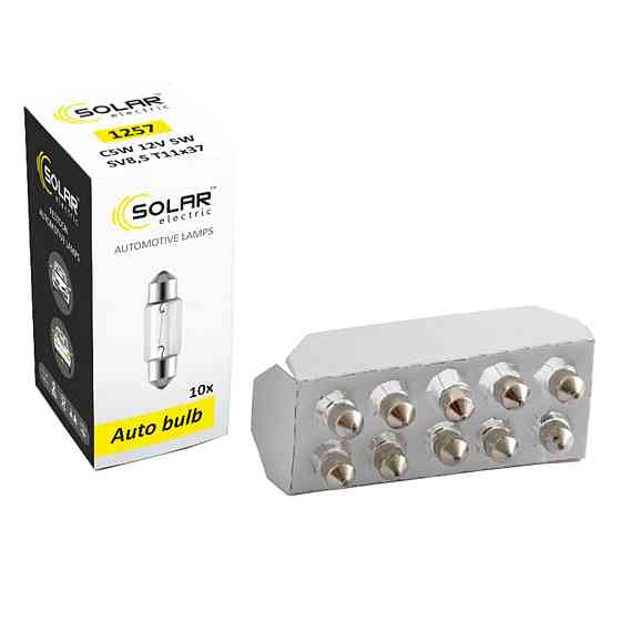 Лампа розжарювання Solar C5W 12V 5W SV8.5 T11x37, 10шт Київ