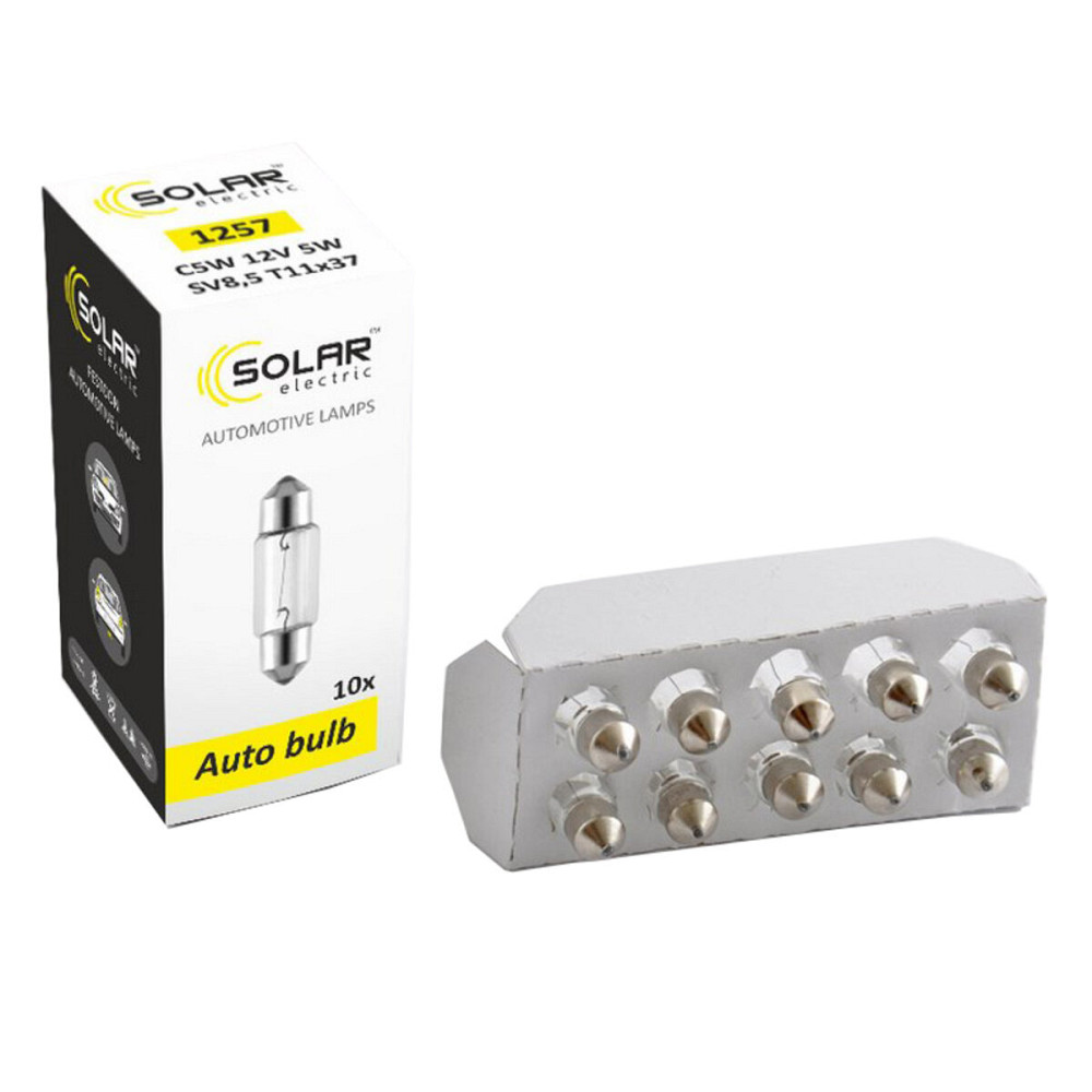 Лампа розжарювання Solar C5W 12V 5W SV8.5 T11x37, 10шт Киев - изображение 1