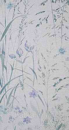 Шпалери вінілові на флізеліні Grandeco Universe метрові прованс квіти листя блакитні бузок бірюза зелені Київ